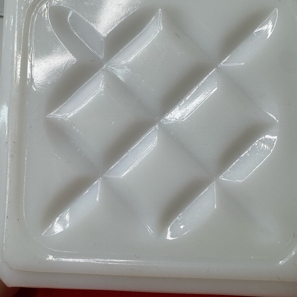 Anchor Hocking white opaque milk glass covered 4” square powder or trinket - Picture 12 of 13
